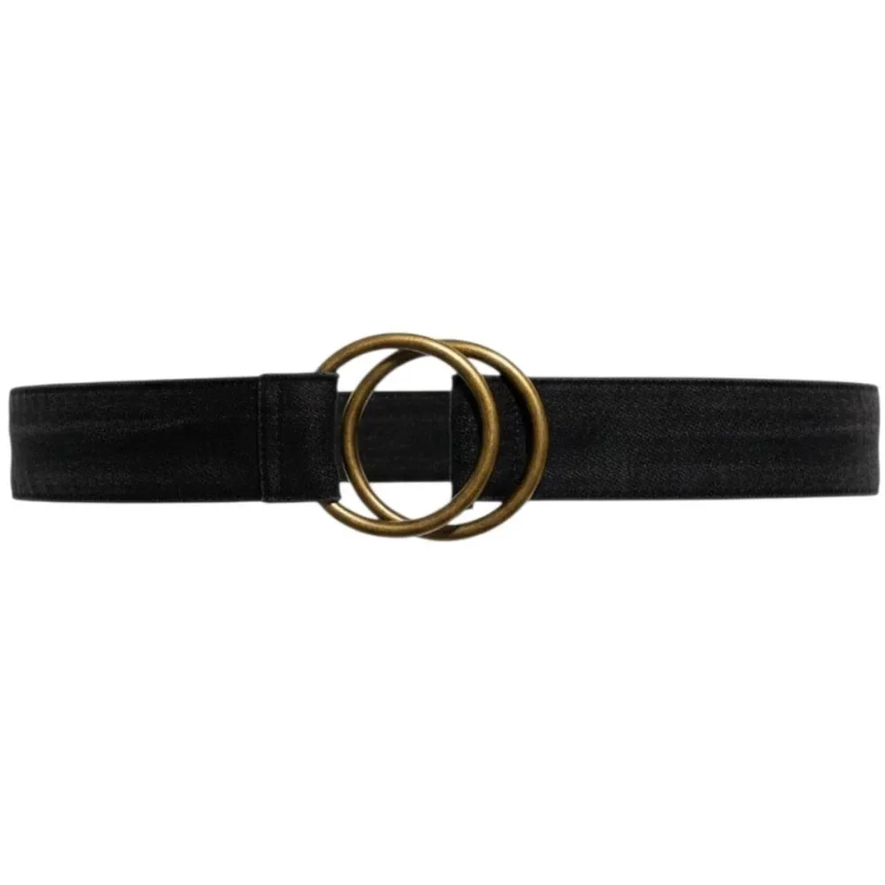 Casual Western Blue Denmin Belt with Gold Buckle Waist 38